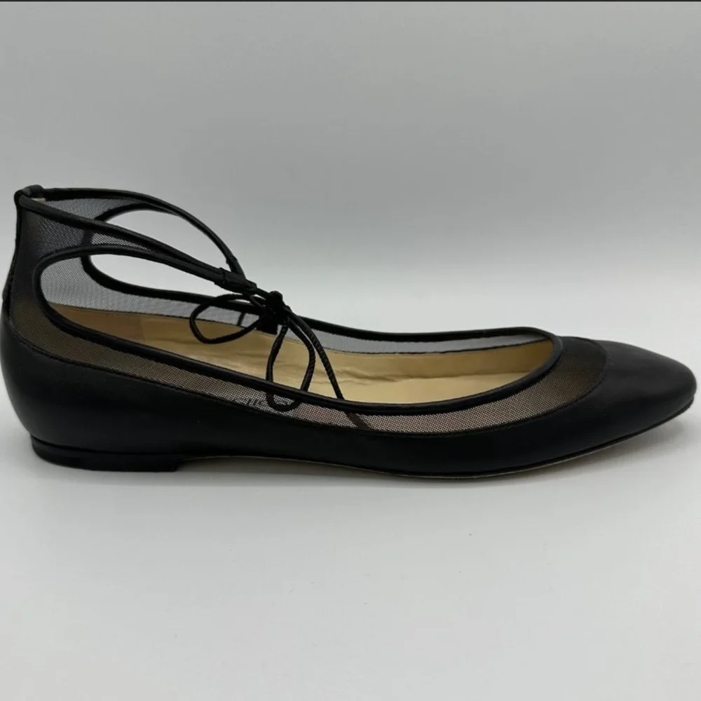 ✨ HP ✨ JIMMY CHOO TYLER BALLET FLAT W/ANKLE TIE (39) - Picture 6 of 13